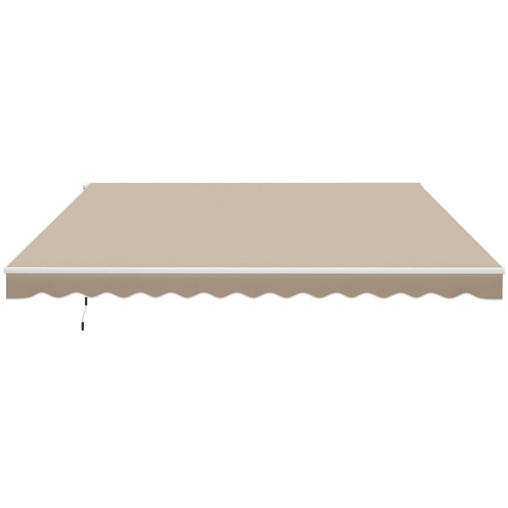 Outsunny 12' x 10' Retractable Patio Awning with Manual Crank, UV/Water-Resistant Fabric, Cream White - 840-207CW