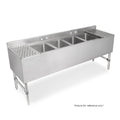 John Boos 4-Compartment Underbar Sink with 12" Drainboards - JBUBS421722D12