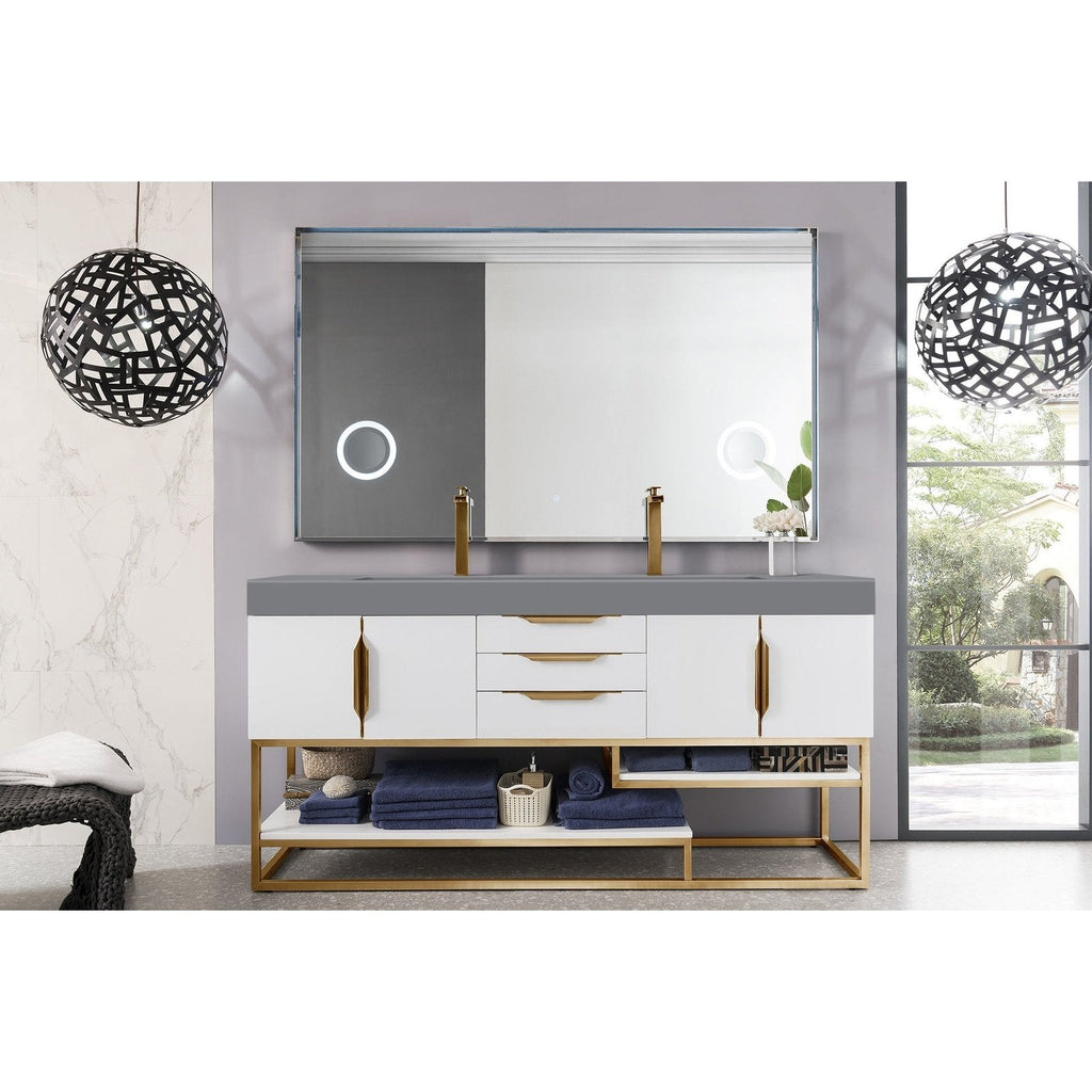 James Martin Vanities Columbia 72" Double Vanity - 388-V72D-AGR-MB-DGG