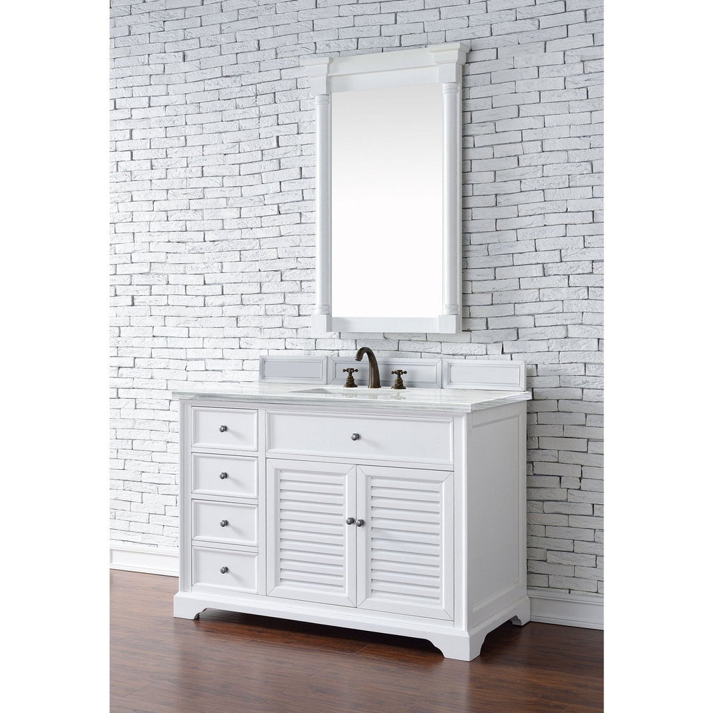 James Martin Vanities Savannah 48" Bright White Single Vanity - 238-104-V48-BW-3AF