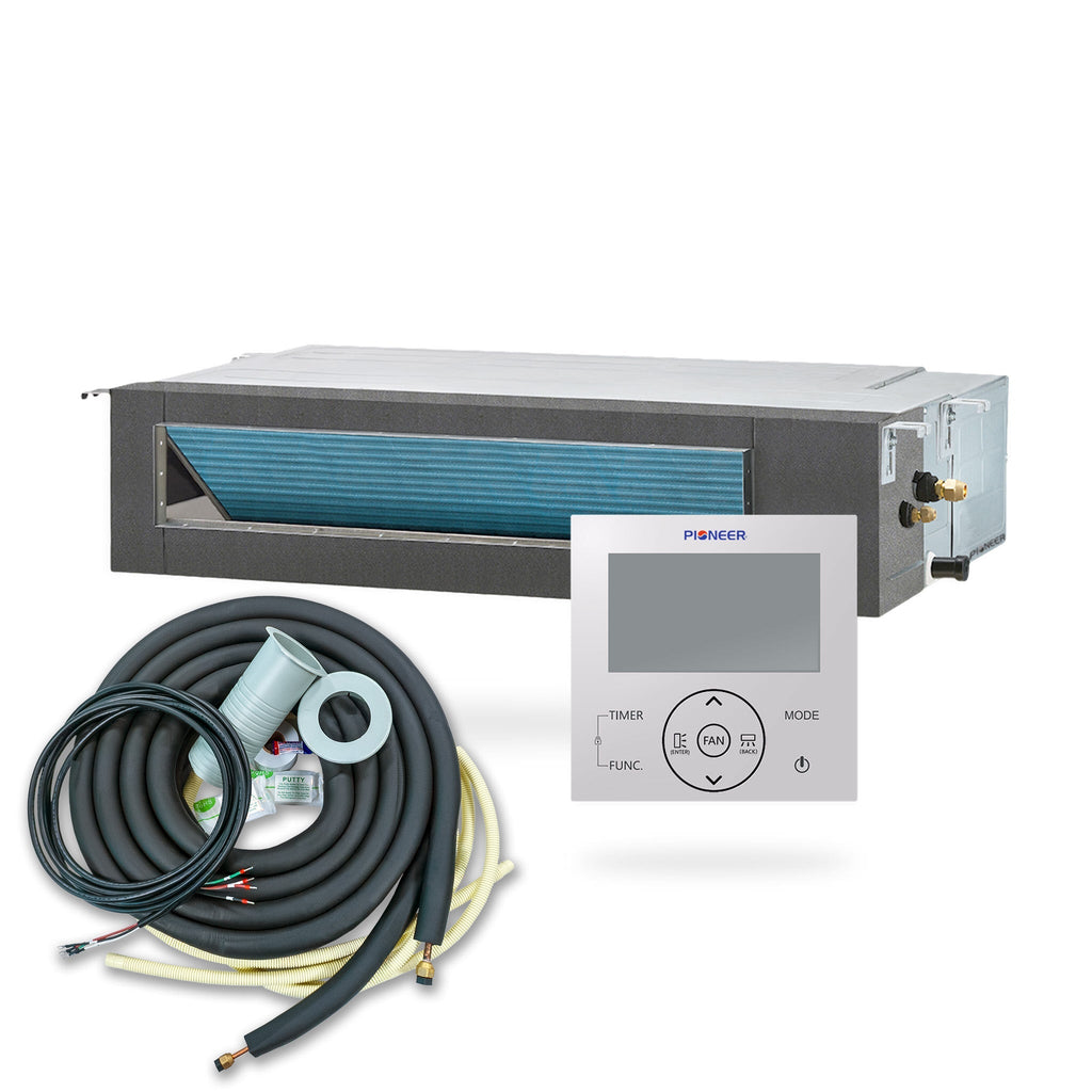 Pioneer Multi Zone 9,000 BTU Quantum Ultra Ceiling Concealed Indoor Section Ductable Mini-Split Wi-Fi Inverter++ Air Conditioner Heat Pump 230V - RT009GLSILCFHG-10S