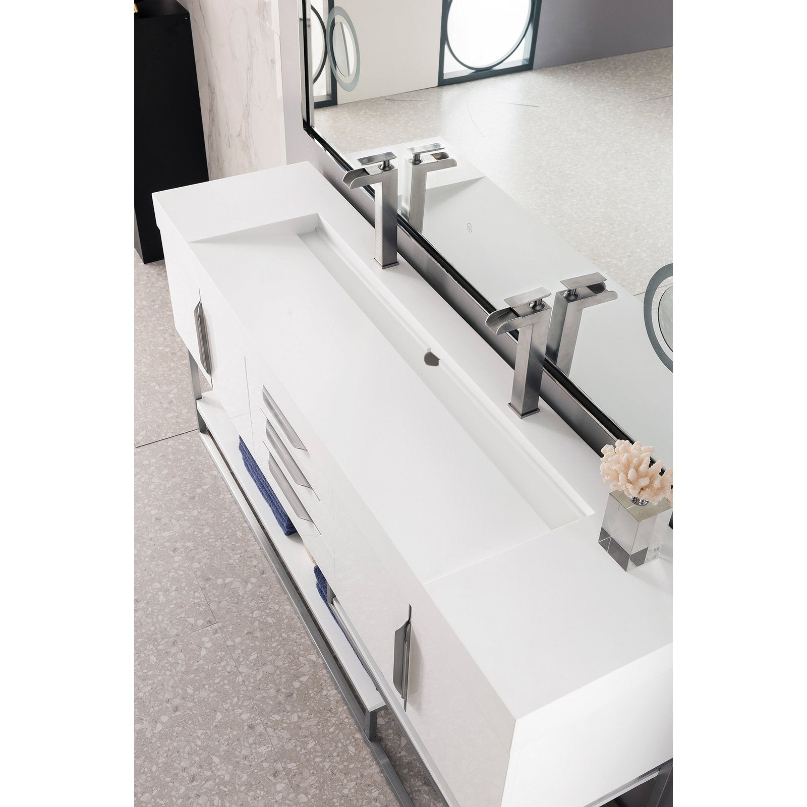 James Martin Vanities Columbia 72" Double Vanity - 388-V72D-AGR-MB-DGG