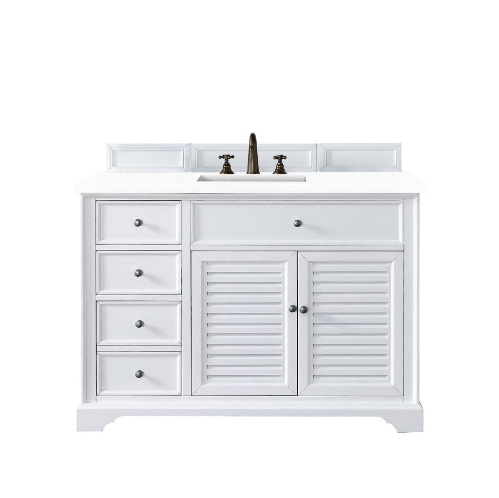 James Martin Vanities Savannah 48" Bright White Single Vanity - 238-104-V48-BW-3AF