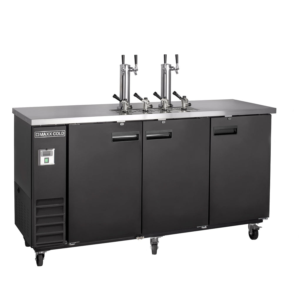 Maxx Cold Dual Tap Beer Dispenser, 73" Black - MXBD72-2BHC