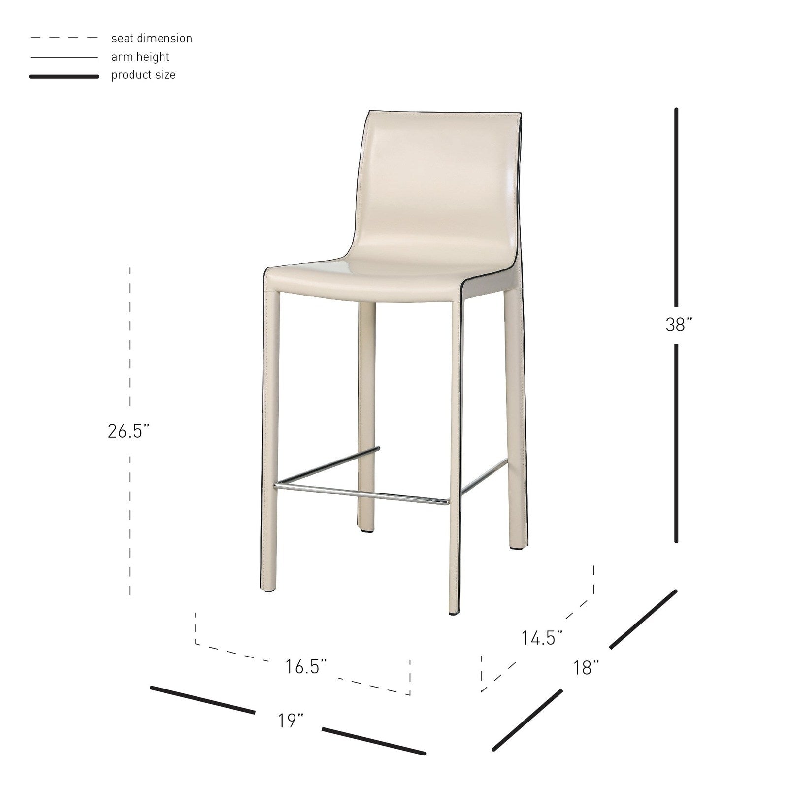 New Pacific Direct Gervin Recycled Leather Counter Stool, (Set of 2) -  448526R-98