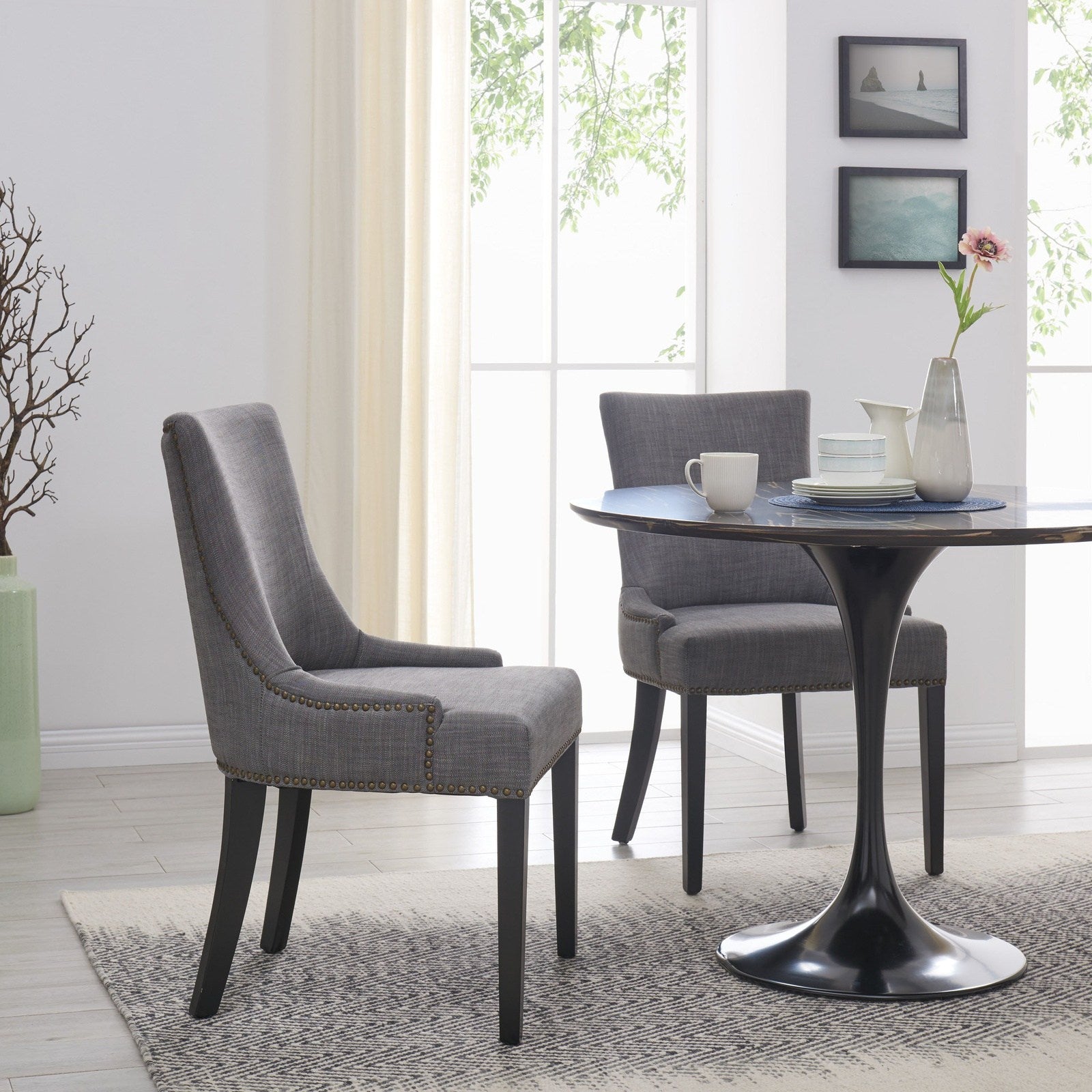 New Pacific Direct Charlotte KD Fabric Dining Chair, (Set of 2) 108237-SH-B