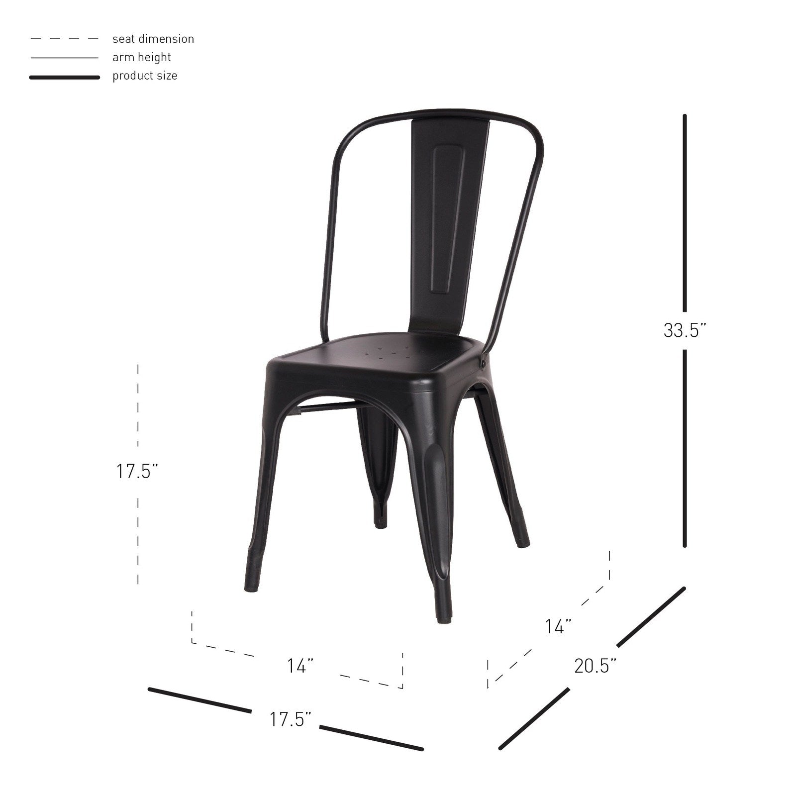 New Pacific Direct Metropolis Metal Side Chair, (Set of 4) - 938233-FB