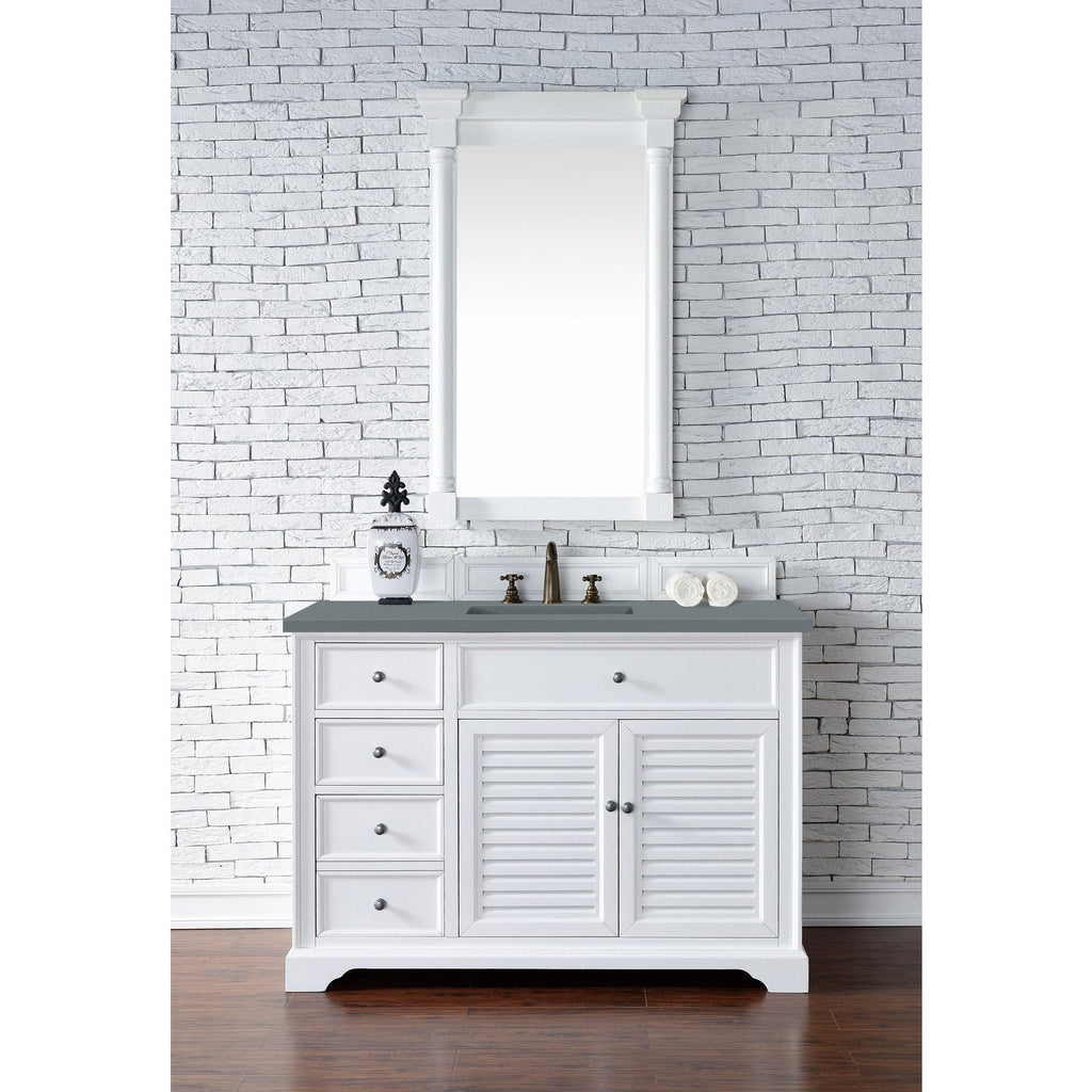 James Martin Vanities Savannah 48" Bright White Single Vanity - 238-104-V48-BW-3AF