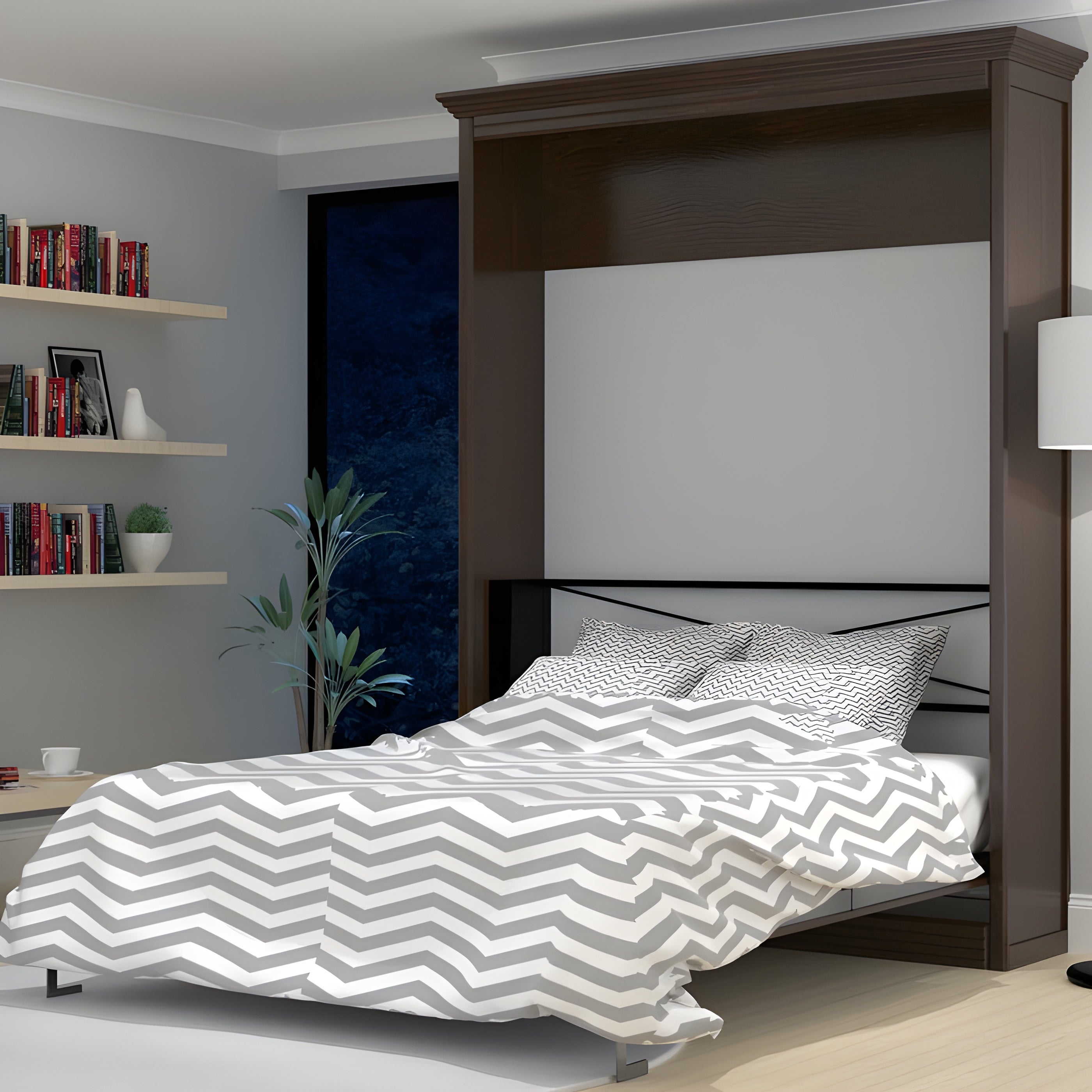 Queen Murphy Bed, Walnut Coventry Series by Leto Muro