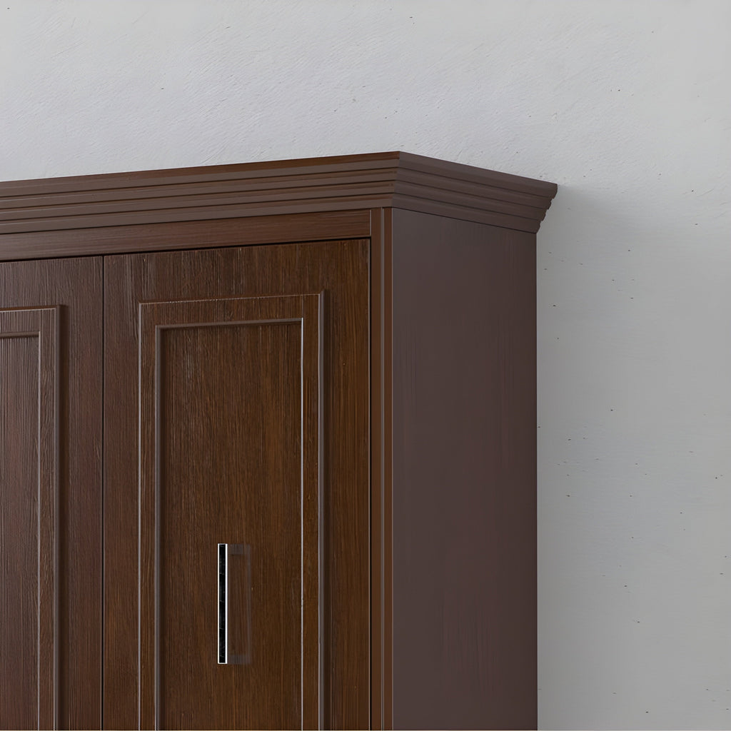 Murphy Bed With Desk & 2 Storage Cabinets, Full Size Coventry Walnut by Leto Muro