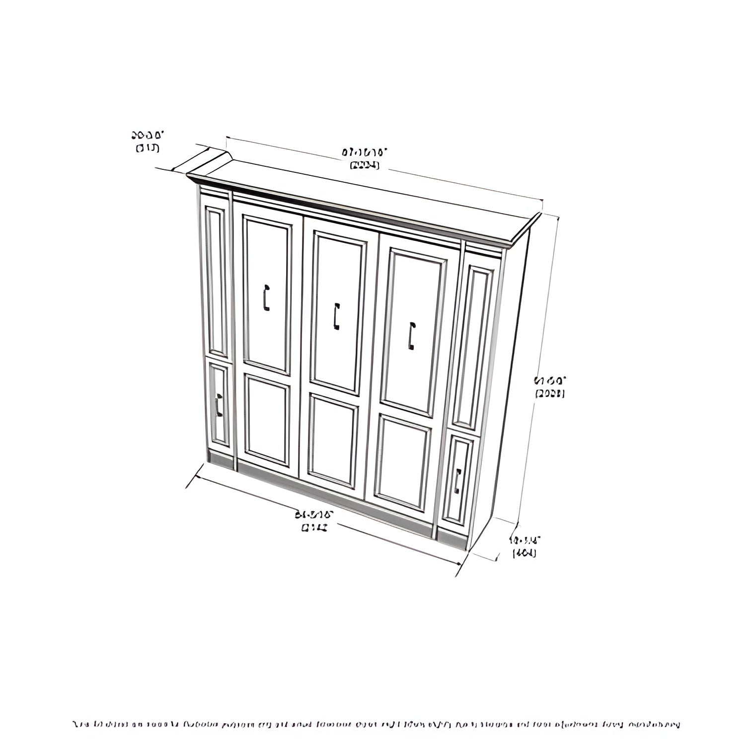 Leto Muro Queen Murphy Bed w/ Storage, Walnut Coventry Series by Leto Muro