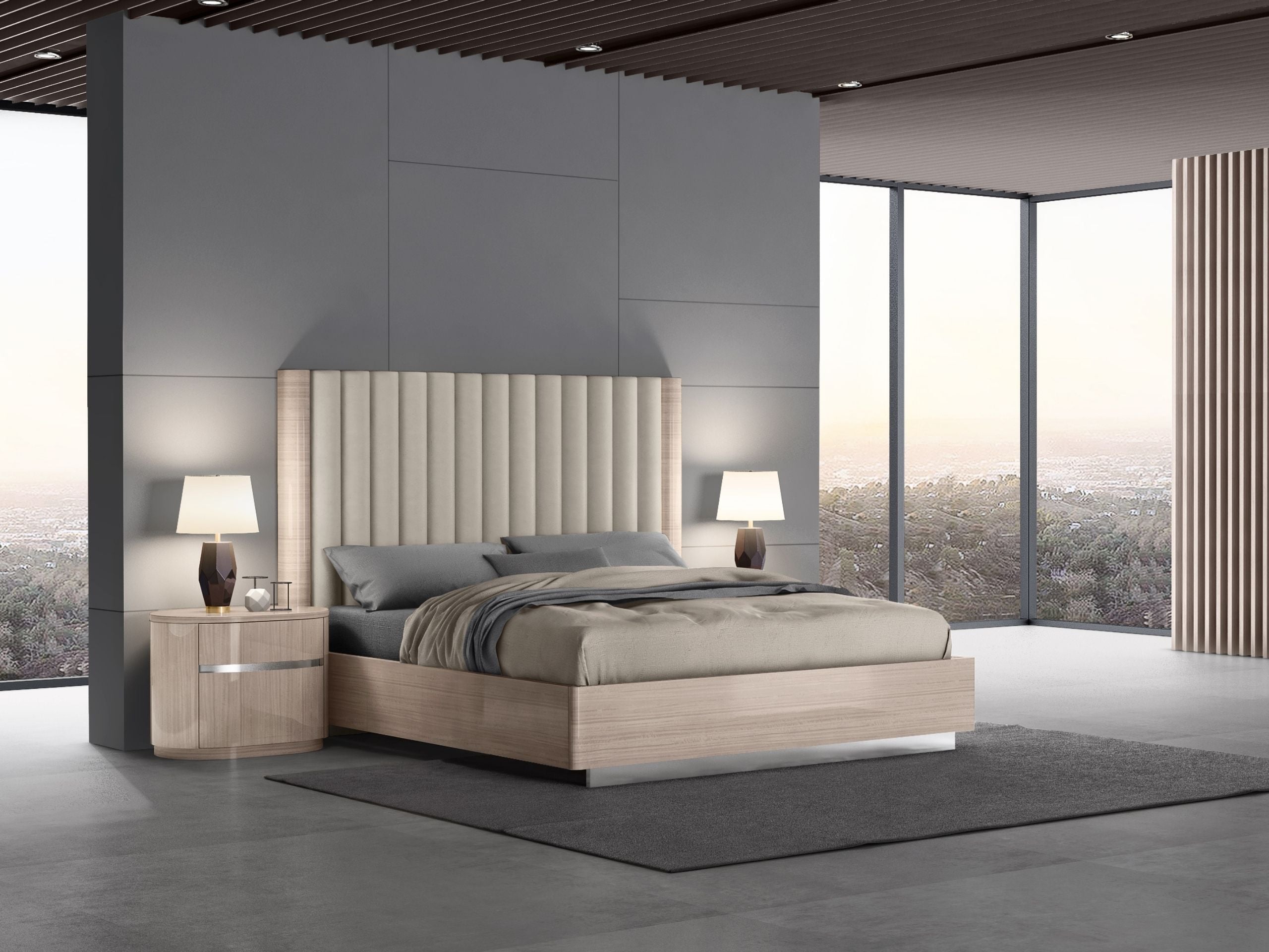 Whiteline Mods -  Waves Bed King BK1753 - BK1753-BEI/BEI