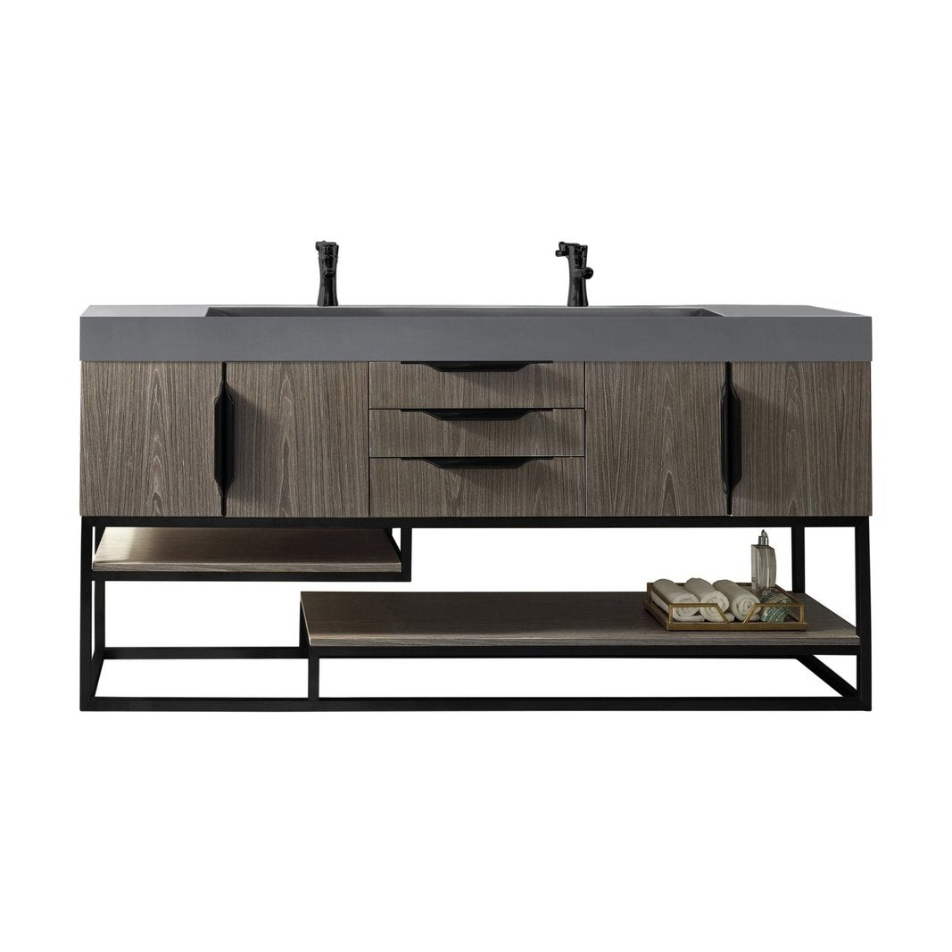 James Martin Vanities Columbia 72" Double Vanity - 388-V72D-AGR-MB-DGG