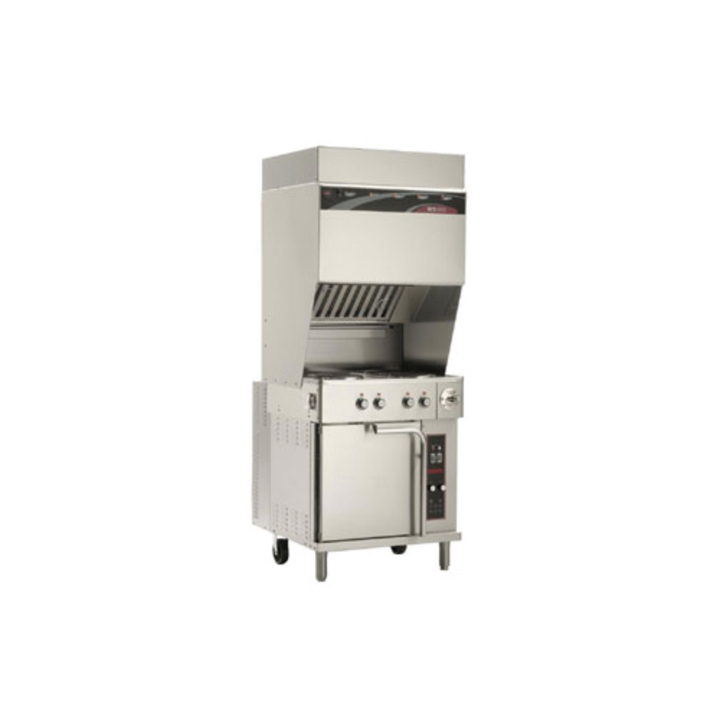 Globe Wells WVO-4HF Electric Ventless Cooktop with 4 French Plates & Convection Oven -  WLWVO4HF