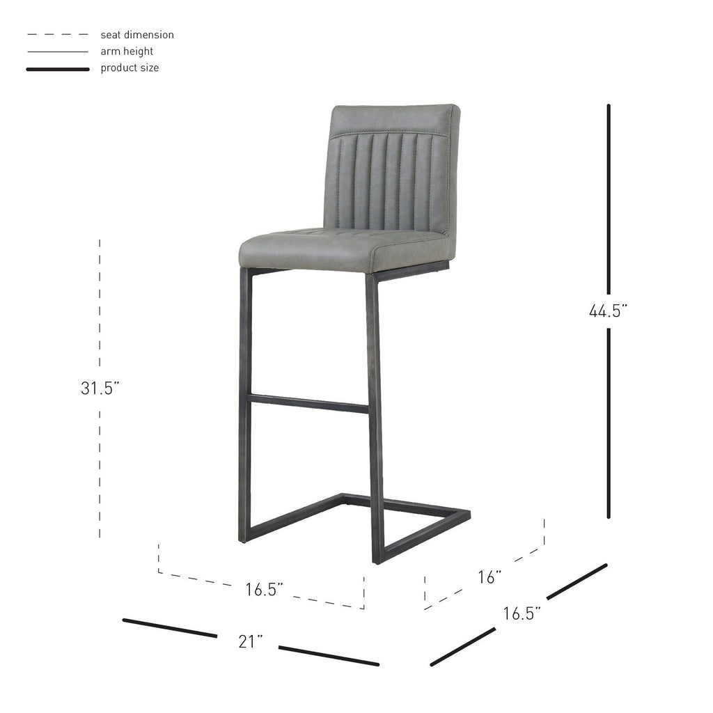 New Pacific Direct Ronan PU Leather Bar Stool, (Set of 2) -  1060009-216