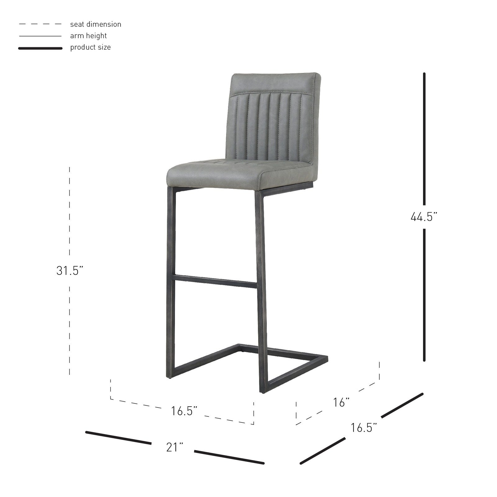 New Pacific Direct Ronan PU Leather Bar Stool, (Set of 2) -  1060009-216