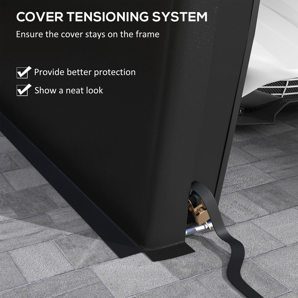 Outsunny 12' x 20' Portable Garage, Heavy Duty Carport, Ventilation Windows, Large Roll-up Door, Black - 84C-451V00BK