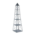 Park Hill Collection Stackable Galvanized Obelisk - Versatile Display Shelf with Five Tiers and Artisan Hand-Finished Design - EGG30252