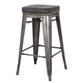 New Pacific Direct Metropolis PU Metal Counter Stool, (Set of 4)  - 9300028-240