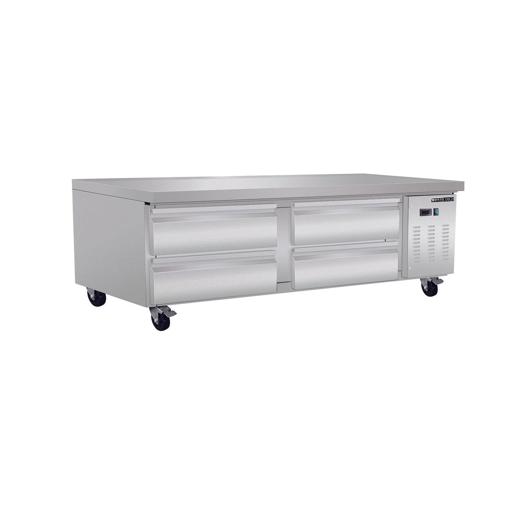 Maxx Cold Four-Drawer Refrigerated Cheg Base, 74"W, 11.1 cu. ft. Storage Capacity, in Stainless Steel - MXCB72HC