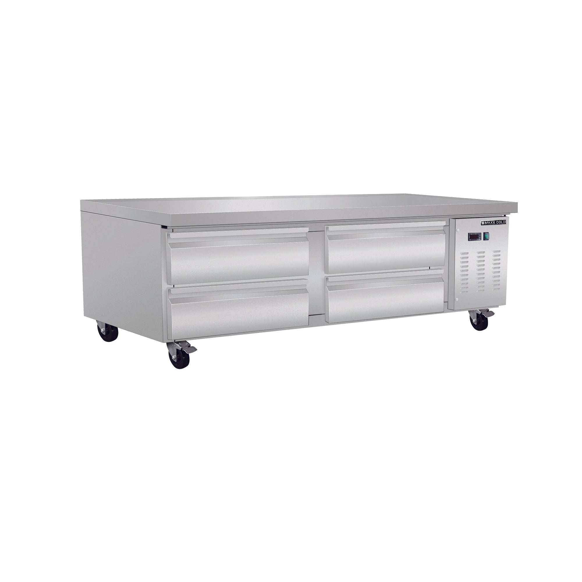 Maxx Cold Four-Drawer Refrigerated Cheg Base, 74"W, 11.1 cu. ft. Storage Capacity, in Stainless Steel - MXCB72HC