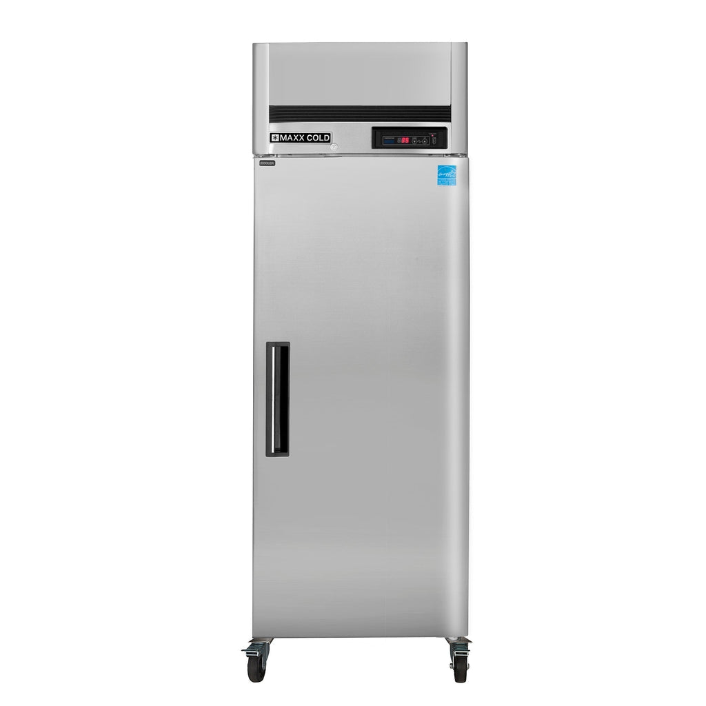 Maxx Cold Single Door Reach-In Refrigerator Top Mount, 27", 23 cu. ft. Storage Capacity, Energy Star Rated, in Stainless Steel - MCRT-23FDHC