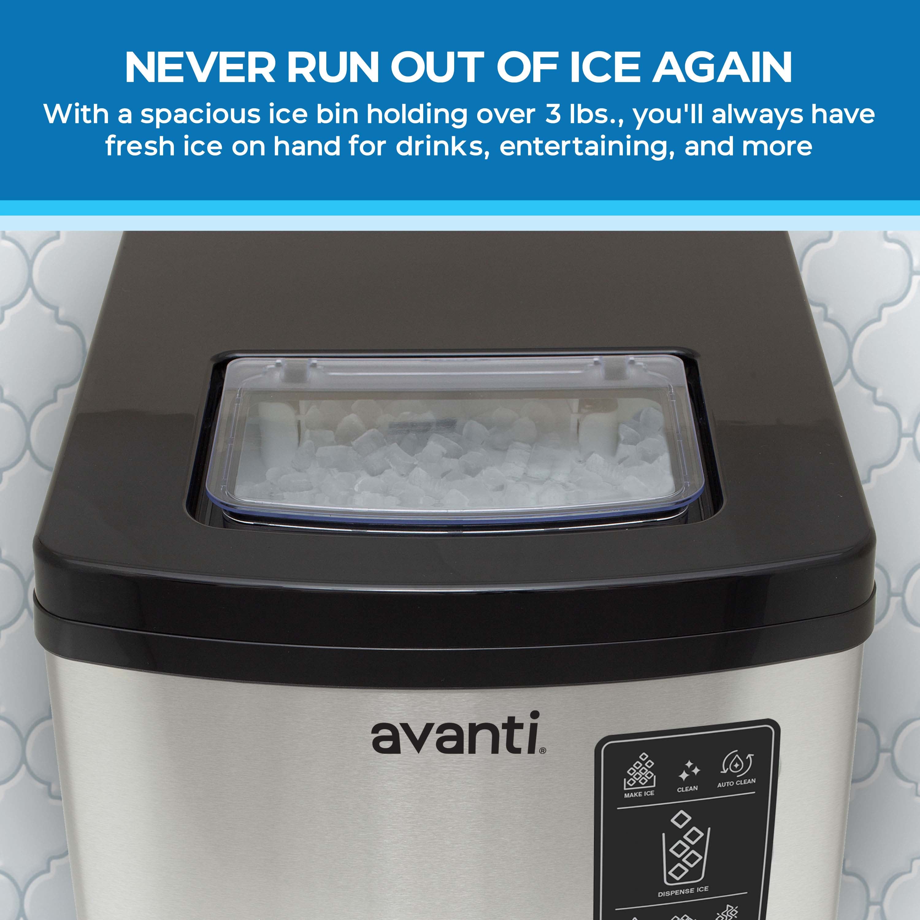 Avanti Digital Nugget Ice Maker with Dispenser - NIMDTS3326S-IS
