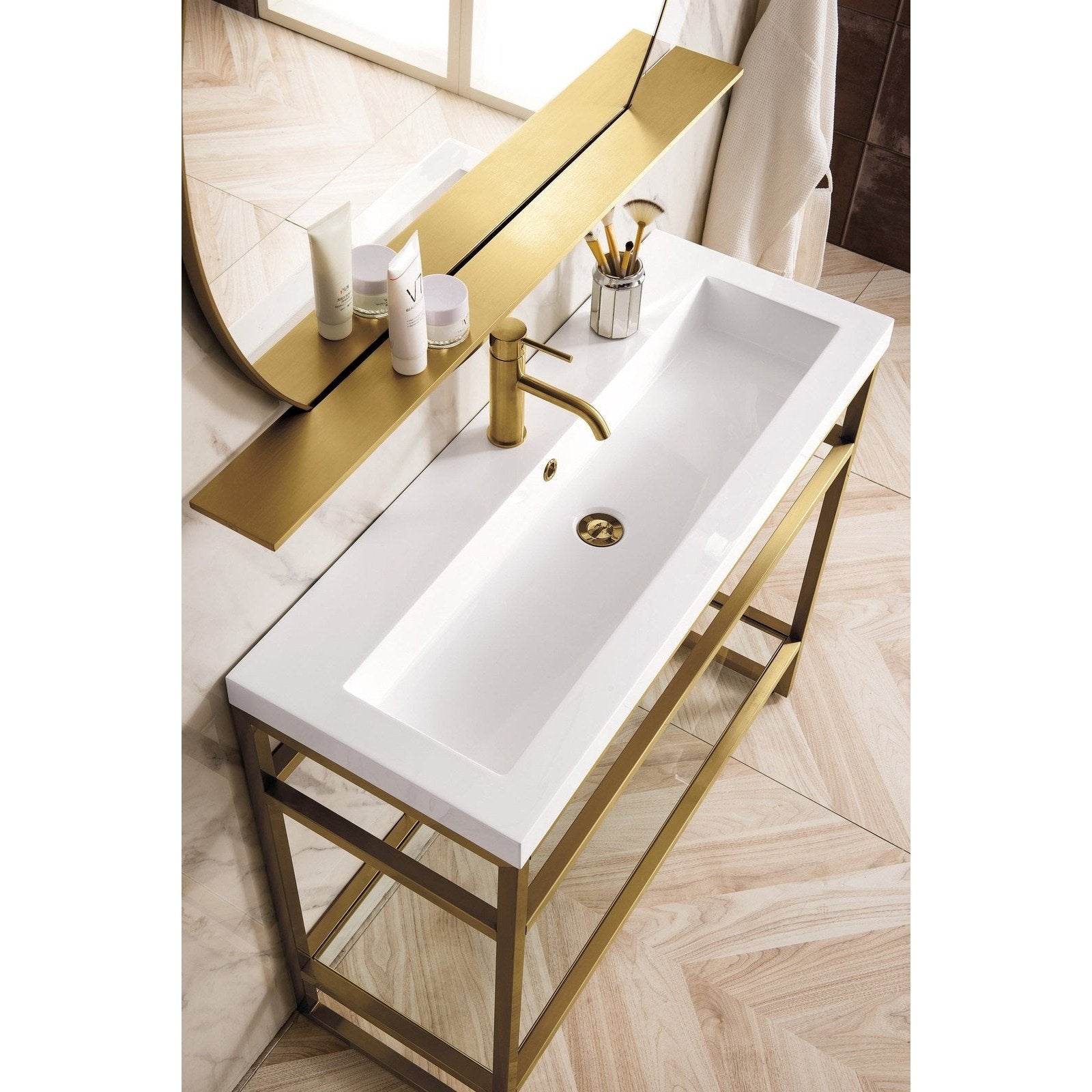 James Martin Vanities Boston 39.5" Stainless Steel Sink Console - C105V39.5RGDSCGWWG