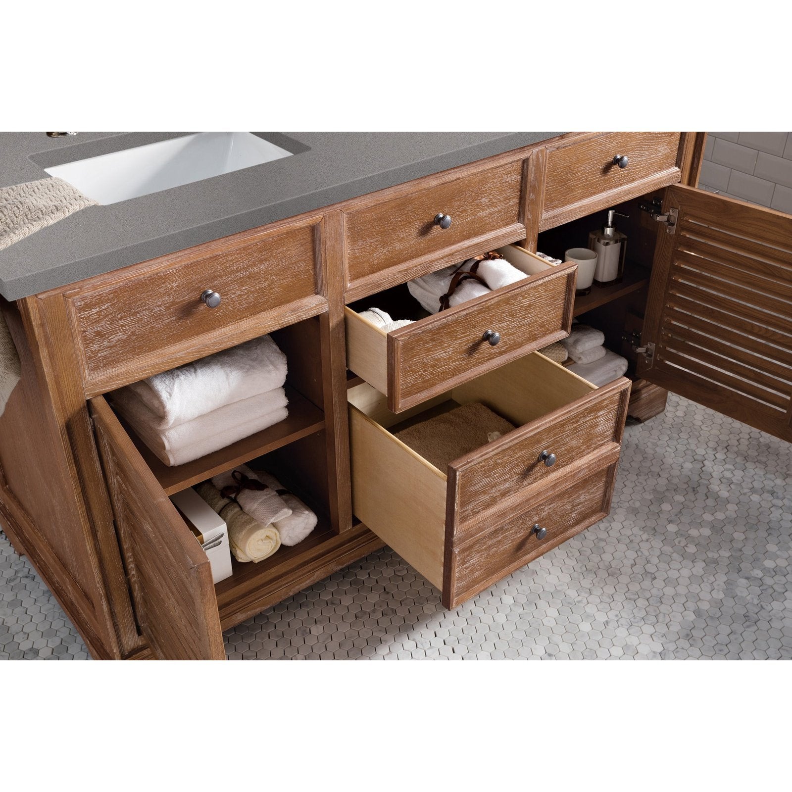 James Martin Vanities Savannah 60" Driftwood Double Vanity - 238-104-5611-3AF