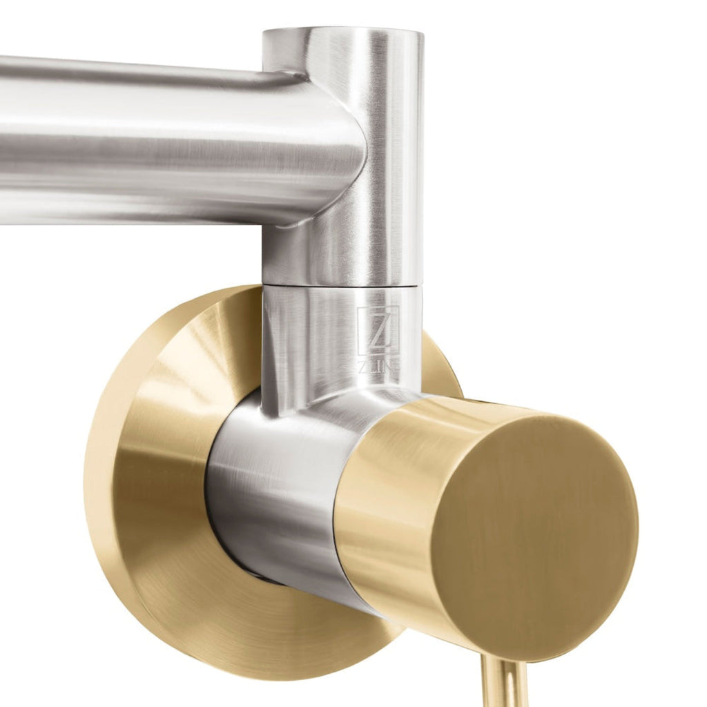 ZLINE Autograph Gemini Pot Filler in Brushed Nickel and Champagne Bronze,  - GEM-FPF-ZBNCB